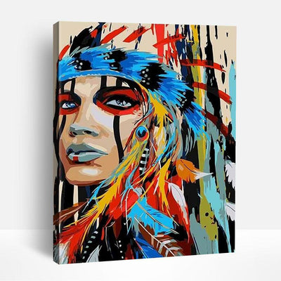 Colorful Tribal Portrait | Paint By Numbers
